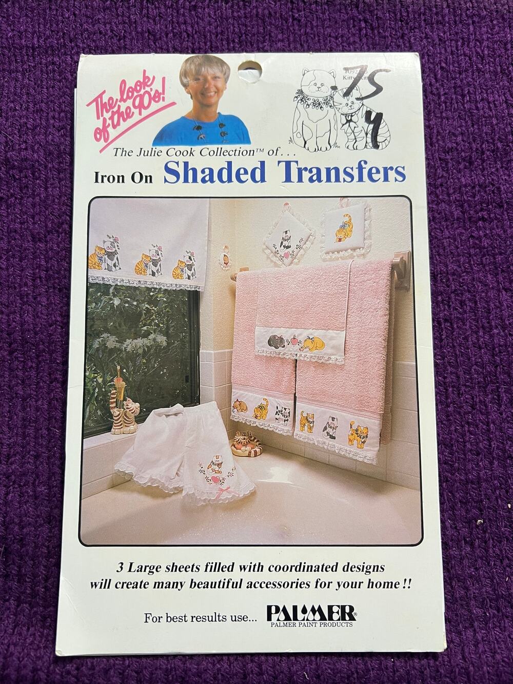 iron on transfers cartoon cats julie cook 1990s